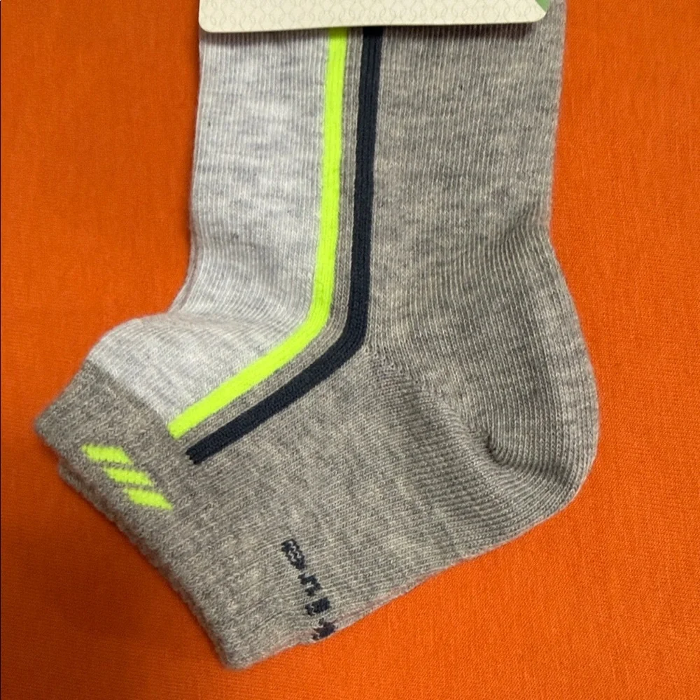 Gray and Neon Green Socks
